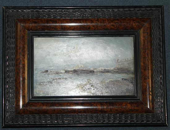 Rafael Monleón y Torres (1843-1900) Entrance to Valetta harbour, 5.5 x 9in.